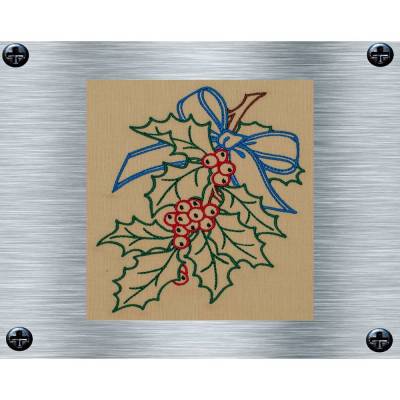 Stickdatei Weihnachtszweig - 13 x 18 Rahmen - weihnachtliches Stickmotiv, digitale Stickdatei, Nadelmalerei