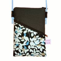 Handytasche zum Umhängen Gassitasche schwarz Crossbag handmade aus Baumwollstoff 2 Fächer Farb- und Musterauswahl Bild 10