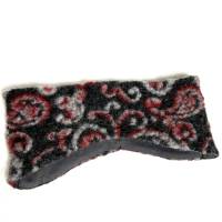 weiches Stirnband aus BIO-Wollwalk, in grau und rot, mit einem wunderschönen Muster, angenehm abgefüttert mit Baumwolle Bild 4