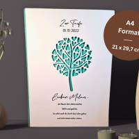 Personalisiertes Geldgeschenk zur Taufe - Taufgeschenk mit Namen & Datum - Geschenk Bilderrahmen mit Lebensbaum Andenken Bild 3