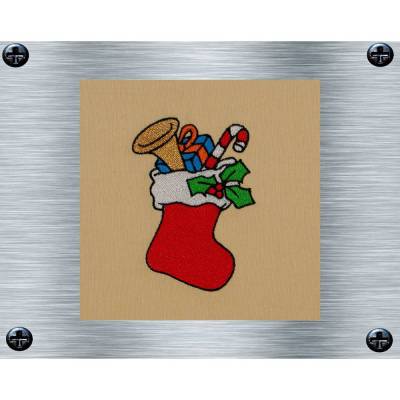 Stickdatei Weihnachtsstrumpf - 10 x 10 cm Rahmen - weihnachtliche Stickmotive, digitale Stickdatei, Nadelmalerei