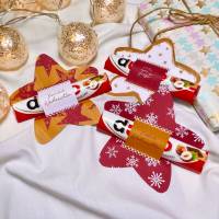 Banderole Schokolade, Last Minute Geschenk zum ausdrucken, Weihnachten Aufmerksamkeit, 3 Sterne mit Weihnachtsgrüßen Bild 4
