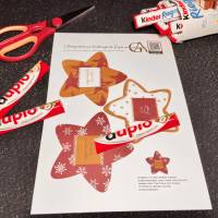 Banderole Schokolade, Last Minute Geschenk zum ausdrucken, Weihnachten Aufmerksamkeit, 3 Sterne mit Weihnachtsgrüßen Bild 9