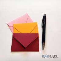20 kleine Briefumschläge | rötliche Umschläge | kleine Kuverts zum Schenken | Handgemacht Bild 4