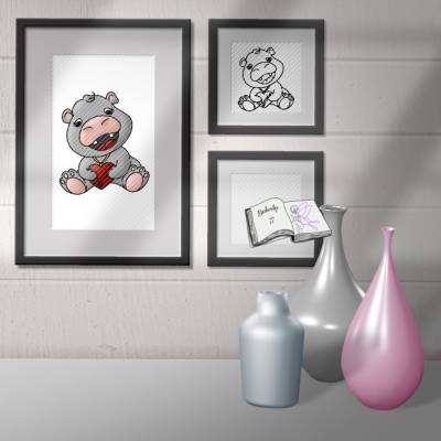 Digiset und Plott lovely hippo