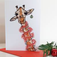 Christmas Giraffe - Weihnachtliche Klappkarte Bild 2
