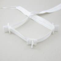 Gardinen-Faltenband, 26mm breit, 3 Falten, 10cm Abstand, Zugabe 200 %, weiß Bild 1