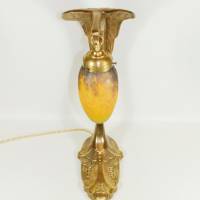 Adler Tischlampe Nr.2 Leuchte Jugendstil 51 cm groß Skulptur Bronze Messing Vögel gold upcycling vintage Bild 5