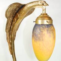 Adler Tischlampe Nr.2 Leuchte Jugendstil 51 cm groß Skulptur Bronze Messing Vögel gold upcycling vintage Bild 6