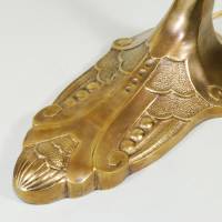 Adler Tischlampe Nr.2 Leuchte Jugendstil 51 cm groß Skulptur Bronze Messing Vögel gold upcycling vintage Bild 8