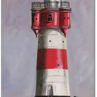 Klausewitz Original Acrylgemälde Leinwand Keilrahmen Leuchtturm Roter Sand - 30 x 60 cm Bild 1