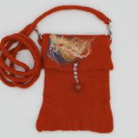 Handytasche zum  Umhängen aus Filz, handgearbeitete Tasche für das Handy, Handyhülle mit Band Bild 2