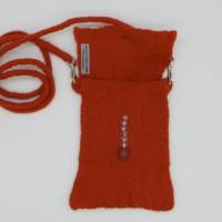 Handytasche zum  Umhängen aus Filz, handgearbeitete Tasche für das Handy, Handyhülle mit Band Bild 4