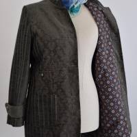 Damen Kurz Mantel Farbe Taube mit Struktur Bild 3