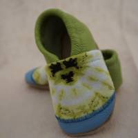 Babyschuhe aus Leder personalisierbar mit Namen - grün blau (Gr. 18-23) Bild 2