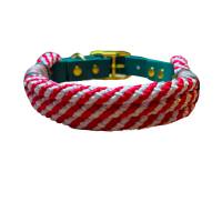 Weihnachts - Hundeleine und Halsband Set, beides verstellbar, rot, weiß, grün, gold, Biothane und Schnalle, 10 mm Bild 5