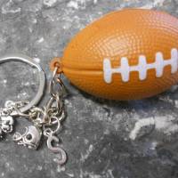 American Football Schlüsselanhänger 3D versilbert PVC personalisierbar Bild 1