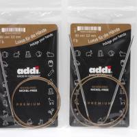 addi Rundstricknadel 3,0 / 3,5 mm - 80 cm nickelfreie Stricknadeln mit Messingspitzen und hochflexiblem Kunststoffseil Bild 1