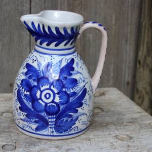 großer Wasserkrug 1,6 l Delfter Blau Milchkrug Krug Saftkrug Vase Keramik Bild 1