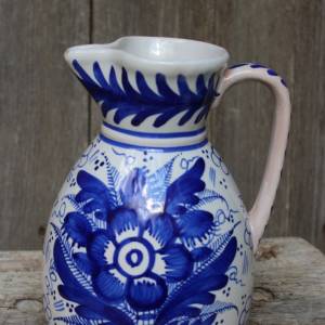 großer Wasserkrug 1,6 l Delfter Blau Milchkrug Krug Saftkrug Vase Keramik Bild 2