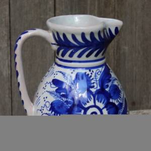 großer Wasserkrug 1,6 l Delfter Blau Milchkrug Krug Saftkrug Vase Keramik Bild 4