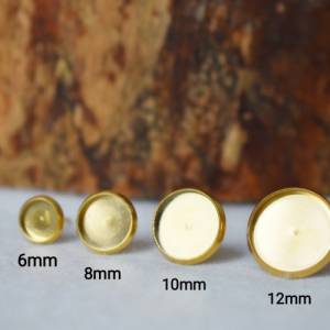 Mini Tigerauge Ohrstecker Gold, Edelstein 6mm Tigerauge Ohrringe, rund, brauner Stein, Minimalistische kleine Ohrstecker Bild 6