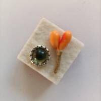Inchie - Magnete aus Filz orange-wollweiß Farbkombination Magnet Bild 1