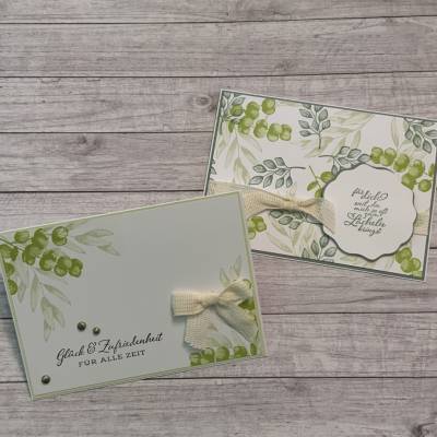 Grußkarten / Glückwunschkarten zum Geburtstag oder anderen Anlässen, „Glück & Zufriedenheit“, Stampin’Up 