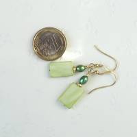 Grüne Ohrringe aus Perlmutt und Perle Bild 3