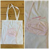 Corona Bag – Lustige Einkaufstasche mit Maske und Stickerei Bild 1