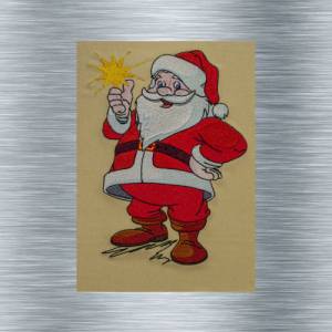 Stickdatei Weihnachtsmann mit Stern Bunt- 13 x 18 cm Rahmen - weihnachtliches Stickmotive, digitale Stickdatei Bild 1