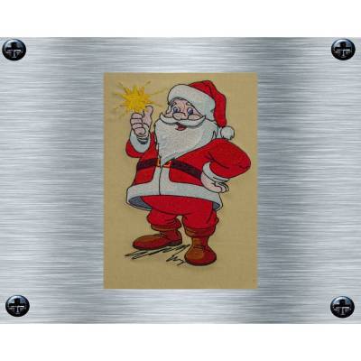 Stickdatei Weihnachtsmann mit Stern Bunt- 13 x 18 cm Rahmen - weihnachtliches Stickmotive, digitale Stickdatei