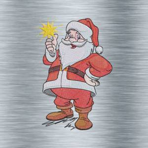 Stickdatei Weihnachtsmann mit Stern Bunt- 13 x 18 cm Rahmen - weihnachtliches Stickmotive, digitale Stickdatei Bild 2