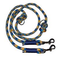 Hundeleine und Halsband Set, beides verstellbar, marineblau, türkis, orange, beige, Leder und Schnalle, 10 mm Bild 8
