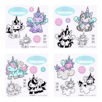 Plotterdatei Janeas World Cute Unicorns Set Bild 1