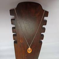 Halskette mit Emaille-Anhänger Oval orange Bild 4