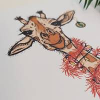 Christmas Giraffe - Weihnachtliche Postkarte Bild 2