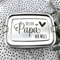 Brotdose personalisiert Papa Edelstahl Vatertag Weihnachten Bild 1