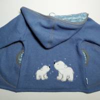 Wollwalk Jacke in Gr. 104, Walkjacke, komplett gefüttert, in hellblau, mit Eisbären Bild 1