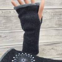 Handstulpen  Armstulpen Marktfrauenhandschuhe Handschuhe bestickt Wolle Bild 3