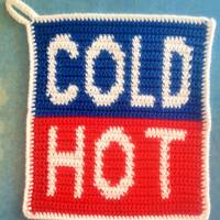 Topflappen "Hot Cold", gehäkelt, Baumwolle Bild 1