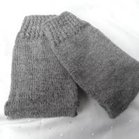 Handgestrickte Wollsocken, Socken, Stricksocken, grau Bild 1