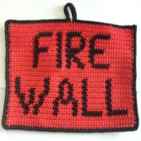 Topflappen "Fire Wall", gehäkelt, Baumwolle Bild 1