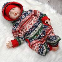 Baby Frühchen Jungen Mädchen Overall Jumpsuit LYBSTES Weihnachten Norweger Strickoptik Geschenk Geburt Winter Bild 3