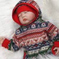 Baby Frühchen Jungen Mädchen Overall Jumpsuit LYBSTES Weihnachten Norweger Strickoptik Geschenk Geburt Winter Bild 4