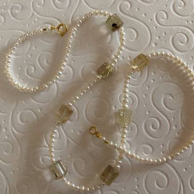 Perlenkette mit Rutilquarz, Zuchtperlen und Edelsteine, Geschenk für Frauen, unisex, Handarbeit aus Bayern