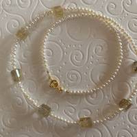 Perlenkette mit Rutilquarz, Zuchtperlen und Edelsteine, Geschenk für Frauen, unisex, Handarbeit aus Bayern Bild 6