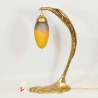 Adler Tischlampe Nr.1 Leuchte Jugendstil 51 cm groß Skulptur Bronze Messing Vögel gold upcycling vintage Bild 2
