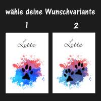 Pfotenabdruck Poster | mit Pfotenabdruck und Name deines Hundes - türkis lila pink, Farbklecks bunt - Digitaldruck Bild 4