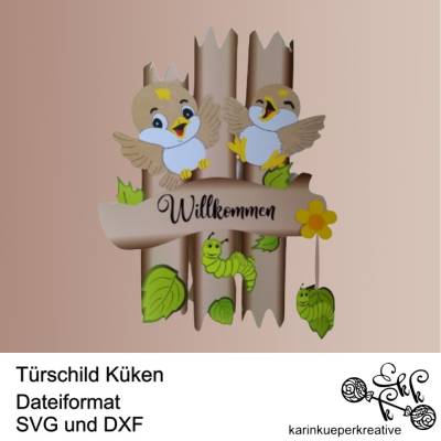 Plotterdatei Türschild Küken